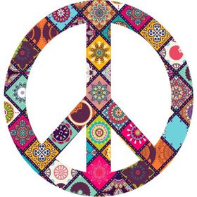 Sticker Fabrikası Desenli Peace Simge Logo 10x10 cm Duvar Stickerı