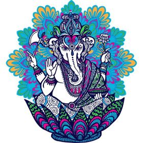 Sticker Fabrikası Ganesha Fil 10x11 cm Duvar Stickerı