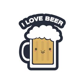 Sticker Fabrikası I Love Beer 14x12 cm Duvar Stickerı