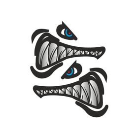 Sticker Fabrikası Kızgın Köpek Balığı 12x8.5 cm Duvar Stickerı