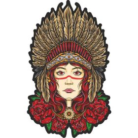 Sticker Fabrikası Kızılderili Kadın 10x6 cm Duvar Stickerı
