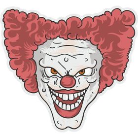 Sticker Fabrikası Korkunç Palyaço 11x10 cm Duvar Stickerı
