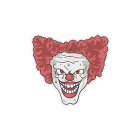 Sticker Fabrikası Korkunç Palyaço 9x8.5 cm Duvar Stickerı