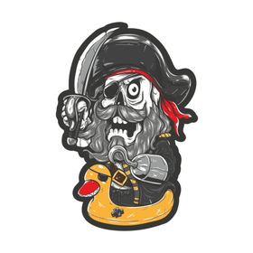Sticker Fabrikası Korsan 9x13 cm Duvar Stickerı