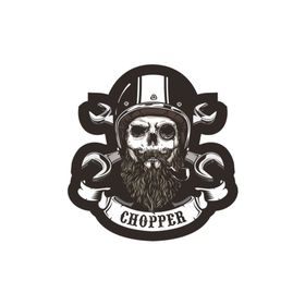 Sticker Fabrikası Kuru Kafa Kurukafa Choper Kasklı 14x13.5 cm Duvar Stickerı