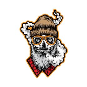 Sticker Fabrikası Kuru Kafa Kurukafa Dede 7x10 cm Duvar Stickerı