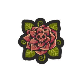 Sticker Fabrikası Kuru Kafa Kurukafa Gül 11x11 cm Duvar Stickerı