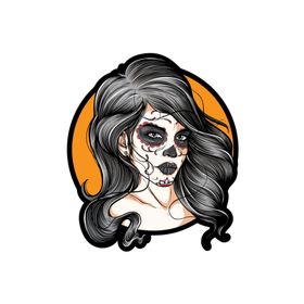 Sticker Fabrikası Kuru Kafa Kurukafa Kadın 9x10.5 cm Duvar Stickerı