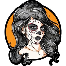 Sticker Fabrikası Kuru Kafa Kurukafa Kadın 9x10.5 cm Duvar Stickerı