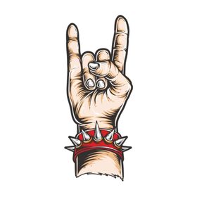 Sticker Fabrikası Rock & Roll El Işareti 4.5x11 cm Duvar Stickerı