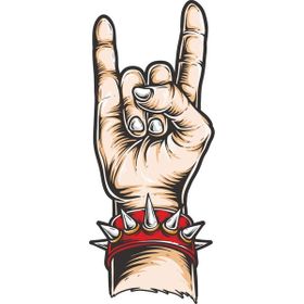 Sticker Fabrikası Rock & Roll El Işareti 4x10 cm Duvar Stickerı