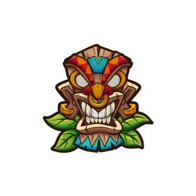 Sticker Fabrikası Tiki Mask 10x10 cm Duvar Stickerı