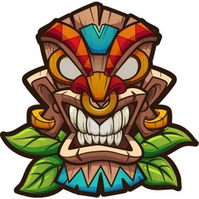 Sticker Fabrikası Tiki Mask 11x11 cm Duvar Stickerı