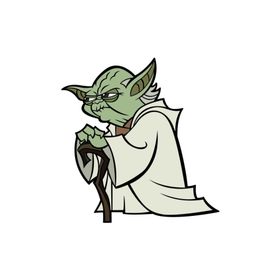 Sticker Fabrikası Yoda 8.5x9 cm Duvar Stickerı