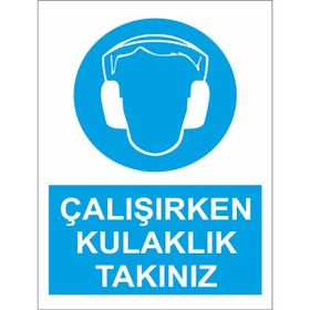 Sticker Masters Çalışırken Kulaklık Kullanın Uyarı Levhası Sticker