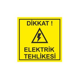 Sticker Masters Dikkat Elektrik Tehlikesi Uyarı Levhası Sticker