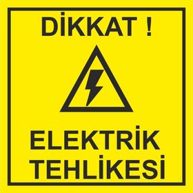 Sticker Masters Dikkat Elektrik Tehlikesi Uyarı Levhası Sticker