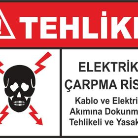 Sticker Masters Elektrik Çarpma Riski Uyarı Levhası Sticker
