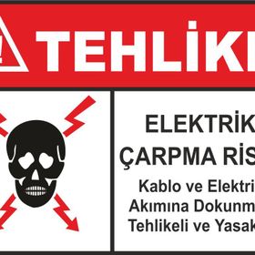 Sticker Masters Elektrik Çarpma Riski Uyarı Levhası Sticker