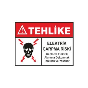 Sticker Masters Elektrik Çarpma Riski Uyarı Levhası Sticker