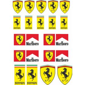 Sticker Masters Ferrari Sponsor Seti Etiket Sticker
