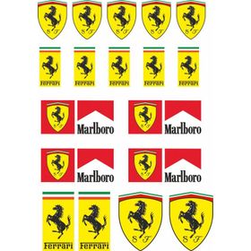 Sticker Masters Ferrari Sponsor Seti Etiket Sticker