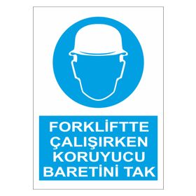 Sticker Masters Forkliftte Çalışırken Koruyucu Baretini Tak Sticker