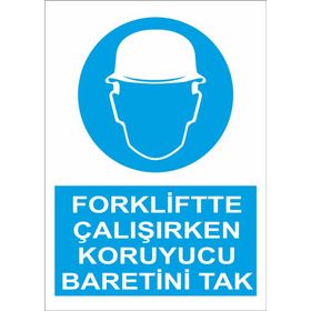 Sticker Masters Forkliftte Çalışırken Koruyucu Baretini Tak Sticker