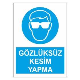 Sticker Masters Gözlüksüz Kesim Yapma Uyarı Levhası Sticker