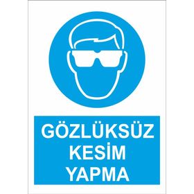 Sticker Masters Gözlüksüz Kesim Yapma Uyarı Levhası Sticker