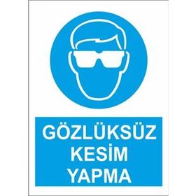 Sticker Masters Gözlüksüz Kesim Yapma Uyarı Levhası Sticker