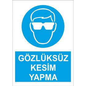 Sticker Masters Gözlüksüz Kesim Yapma Uyarı Levhası Sticker