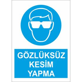 Sticker Masters Gözlüksüz Kesim Yapma Uyarı Levhası Sticker