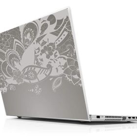 Sticker Masters Gri Floral Laptop Duvar Stickerı