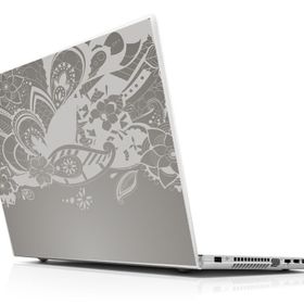 Sticker Masters Gri Floral Laptop Duvar Stickerı
