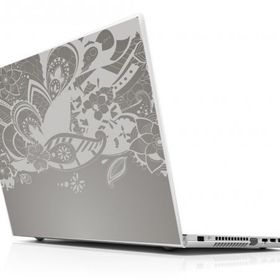 Sticker Masters Gri Floral Laptop Duvar Stickerı