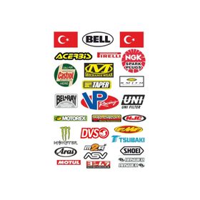 Sticker Masters Motosiklet Sponsor 1 Seti Sticker