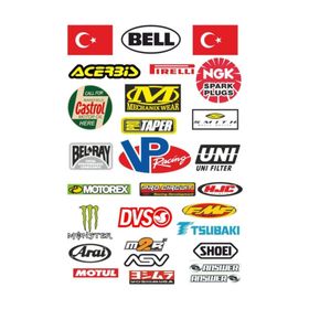Sticker Masters Motosiklet Sponsor 1 Seti Sticker