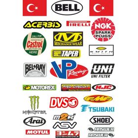Sticker Masters Motosiklet Sponsor 1 Seti Sticker