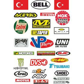 Sticker Masters Motosiklet Sponsor 1 Seti Sticker