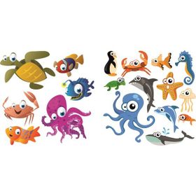 Sticker Masters Sevimli Deniz Hayvanları Duvar Çocuk Odası Sticker
