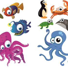 Sticker Masters Sevimli Deniz Hayvanları Duvar Çocuk Odası Sticker