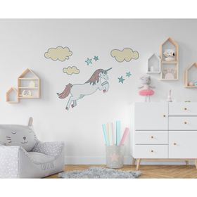 Sticker Masters Sevimli Unicorn Çocuk Odası Duvar Stickerı