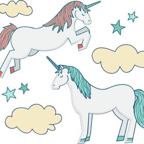 Sticker Masters Sevimli Unicorn Çocuk Odası Duvar Stickerı