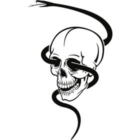 Sticker Masters Skull With Snake Sticker