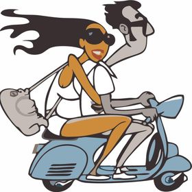 Sticker Masters Vespa Boy And Girl Sticker