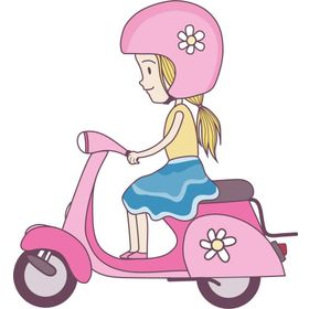 Sticker Masters Vespa Girl Red Sticker