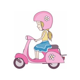 Sticker Masters Vespa Girl Red Sticker