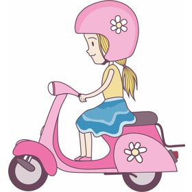 Sticker Masters Vespa Girl Red Sticker