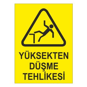 Sticker Masters Yüksekten Düşme Tehlikesi Uyarı Levhası Sticker